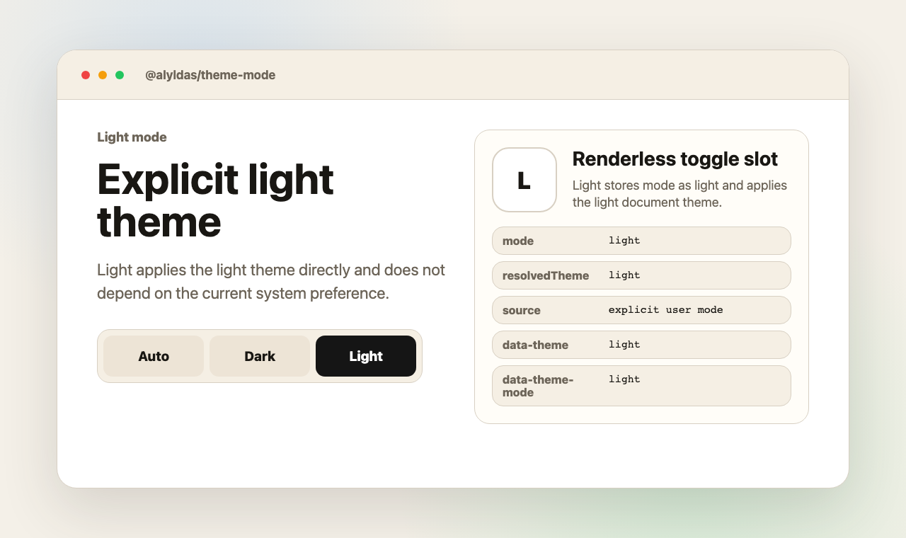 Light mode preview